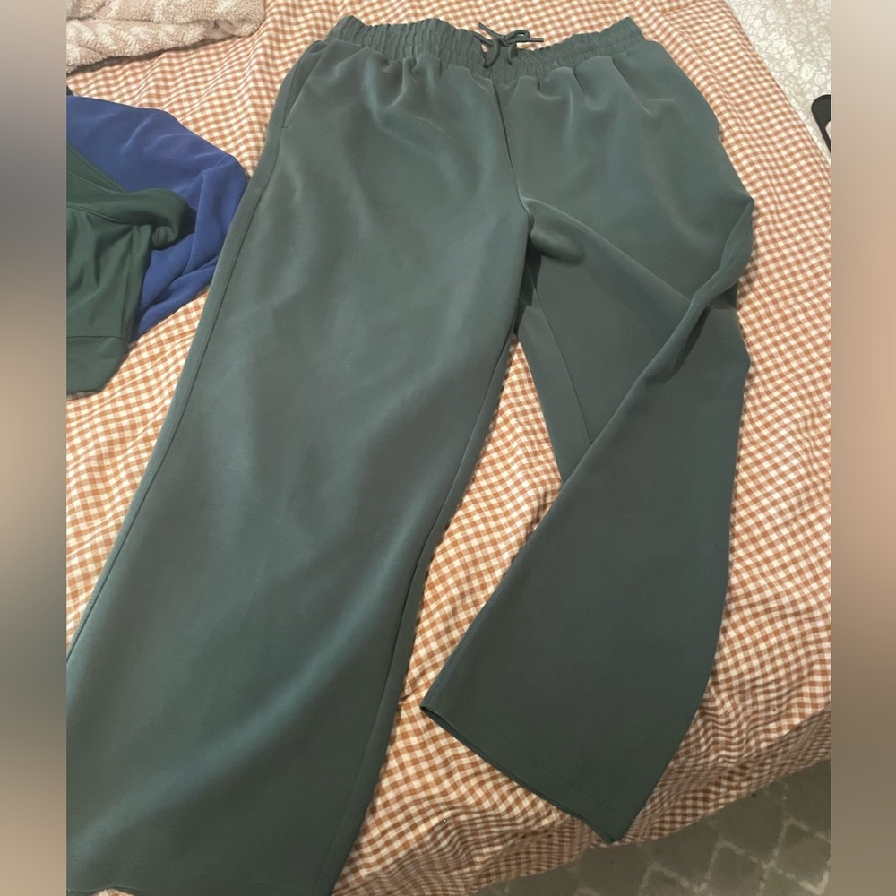 Scuba material wide leg pant